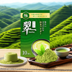 Suicha Matcha Powder Sticks Authentic Organic Japanese Matcha Green Tea Powder Ceremonial Grade 2/10/30 Sticks抹茶スティック