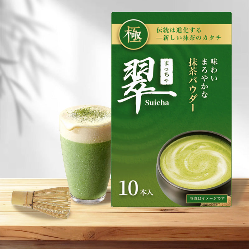 Suicha Matcha Powder Sticks Authentic Organic Japanese Matcha Green Tea Powder Ceremonial Grade 2/10/30 Sticks抹茶スティック