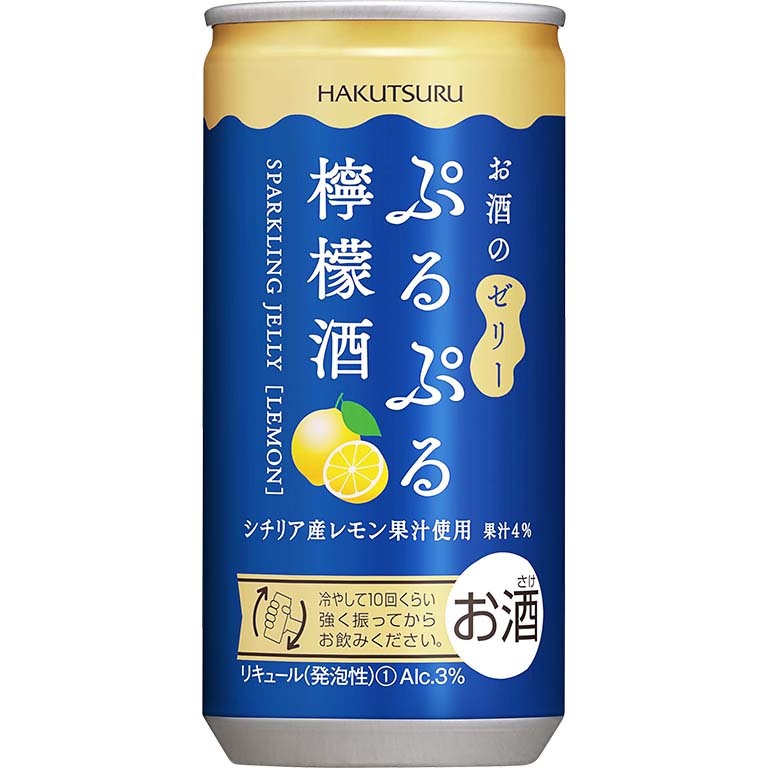 Hakutsuru Puru Puru Sparkling Jelly Sake Peach Lemon 190ml 3% Japan Import